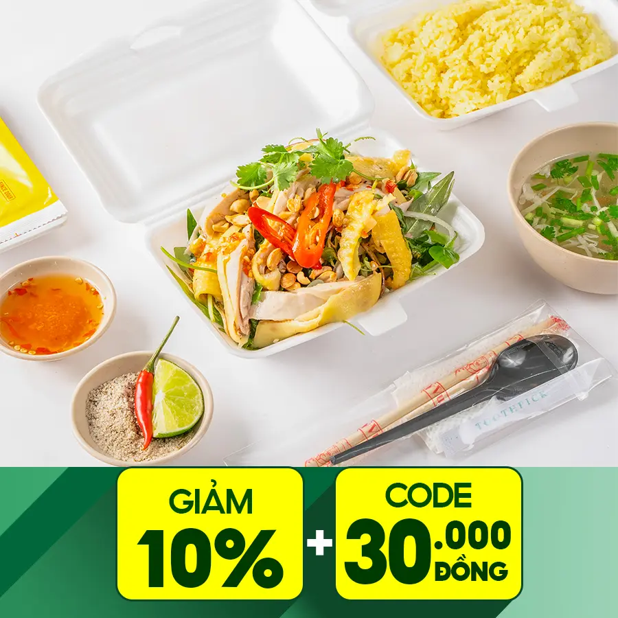 Hình ảnh Cơm & Dĩa Gỏi Gà (1 người)