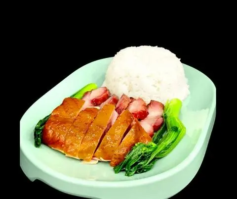 Hình ảnh Cơm 2 Món Thịt Xá Xíu - BBQ Pork Double Combo Rice - 雙拼叉燒飯