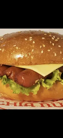 Hình ảnh Hamburger Xúc xích + Pho mai lát