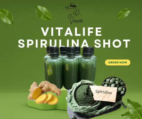 Hình ảnh Spirulina shot - 7 chai thủy tinh 50ml - uống 7 ngày