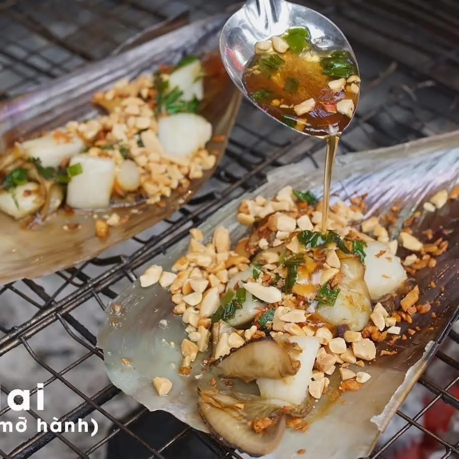 Hình ảnh sò mai nướng mỡ hành (phần 1 con)