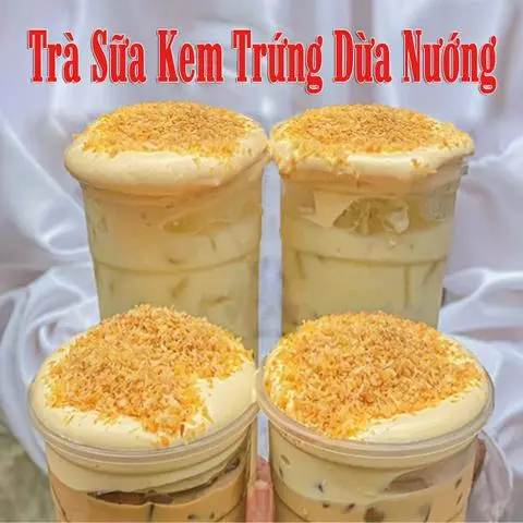 Hình ảnh Trà sữa kem trứng dừa nướng 