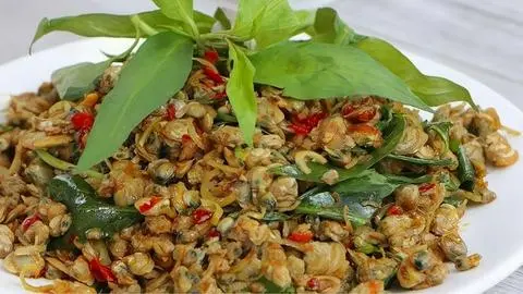 Hình ảnh hến xào sả ớt 