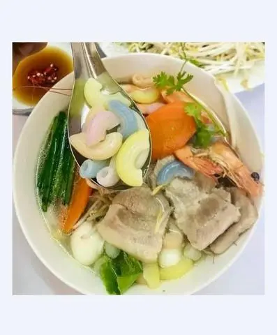 Hình ảnh nui tôm thịt bằm 