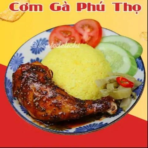 Hình ảnh Cơm gà đùi tỏi sốt tiêu