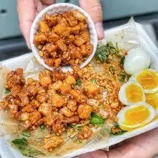 Hình ảnh Bánh tráng dẻo tóp mỡ rim 