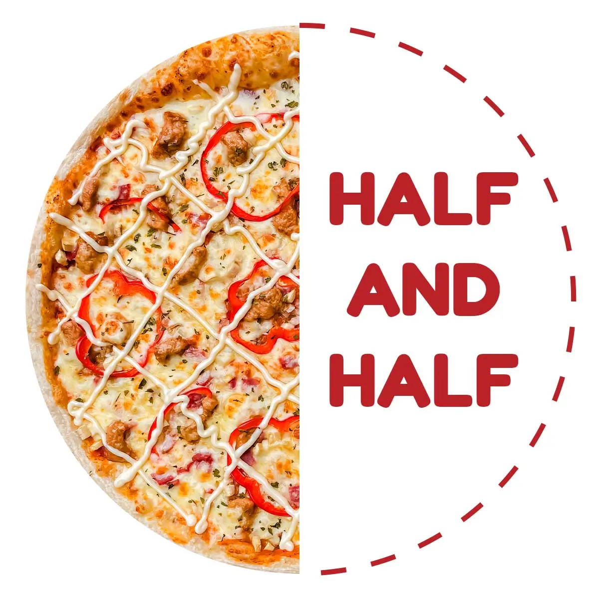 Hình ảnh Half And Half Chicken Teriyaki Pizza 