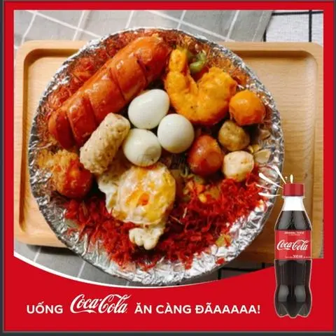 Hình ảnh Mì trộn đặc biệt full topping + Coca