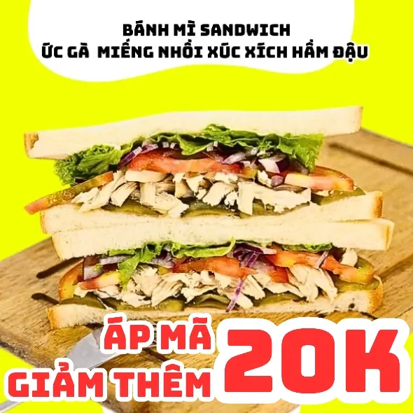 Hình ảnh Bánh Mì Sandwich Xúc Xích Ức Gà Miếng Nhồi Ngũ Vị