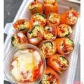 Hình ảnh Bánh Tráng Cuốn Chấm Sốt Me Bơ 