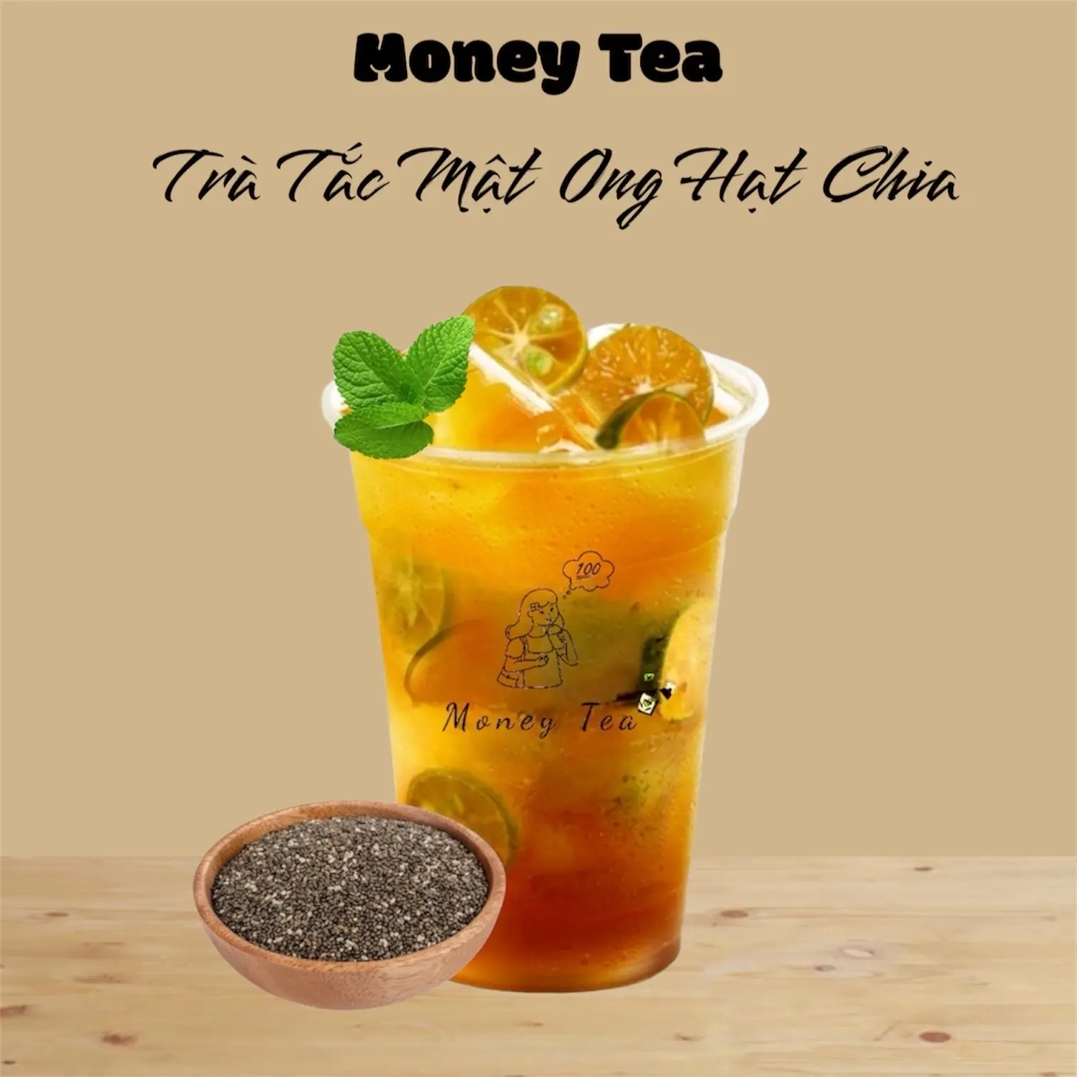 Hình ảnh Trà tắc mật ong hạt chia - Ly 700ml