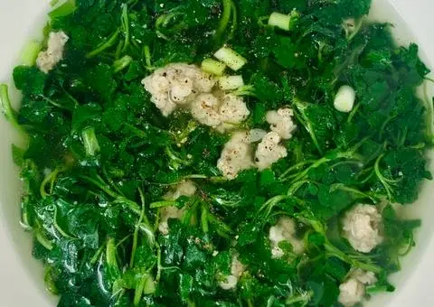 Hình ảnh Canh Xà Lách Xoong Thịt Bằm