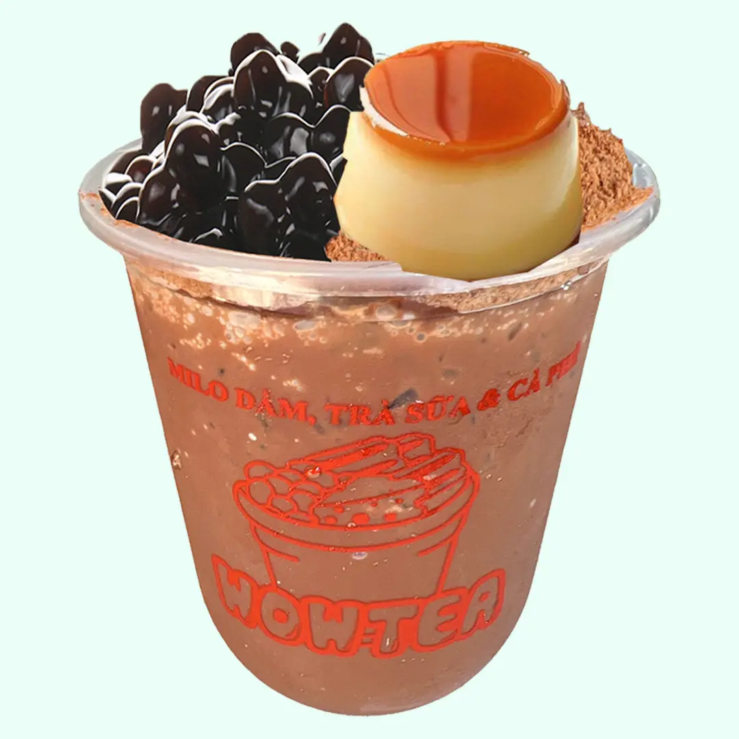 Hình ảnh MILO MIX 5: Milo Trân Châu Đen + Bánh Flan Nhỏ