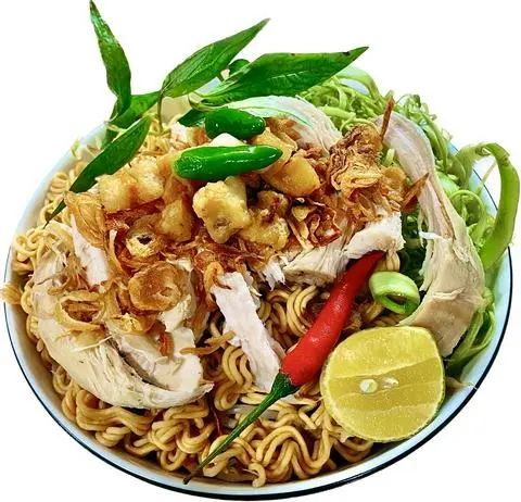 Hình ảnh Mì gói trộn Gà xé