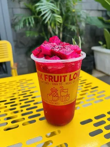 Hình ảnh Trà thanh long sốt dâu (ly 650ml)