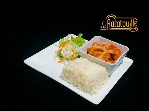 Hình ảnh Cơm Mực Xốt Chua Ngọt