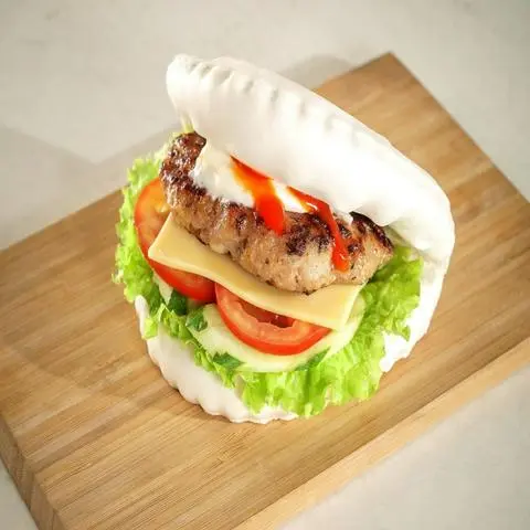 Hình ảnh Bao kẹp thịt burger bò Úc đặc biệt + phô mai