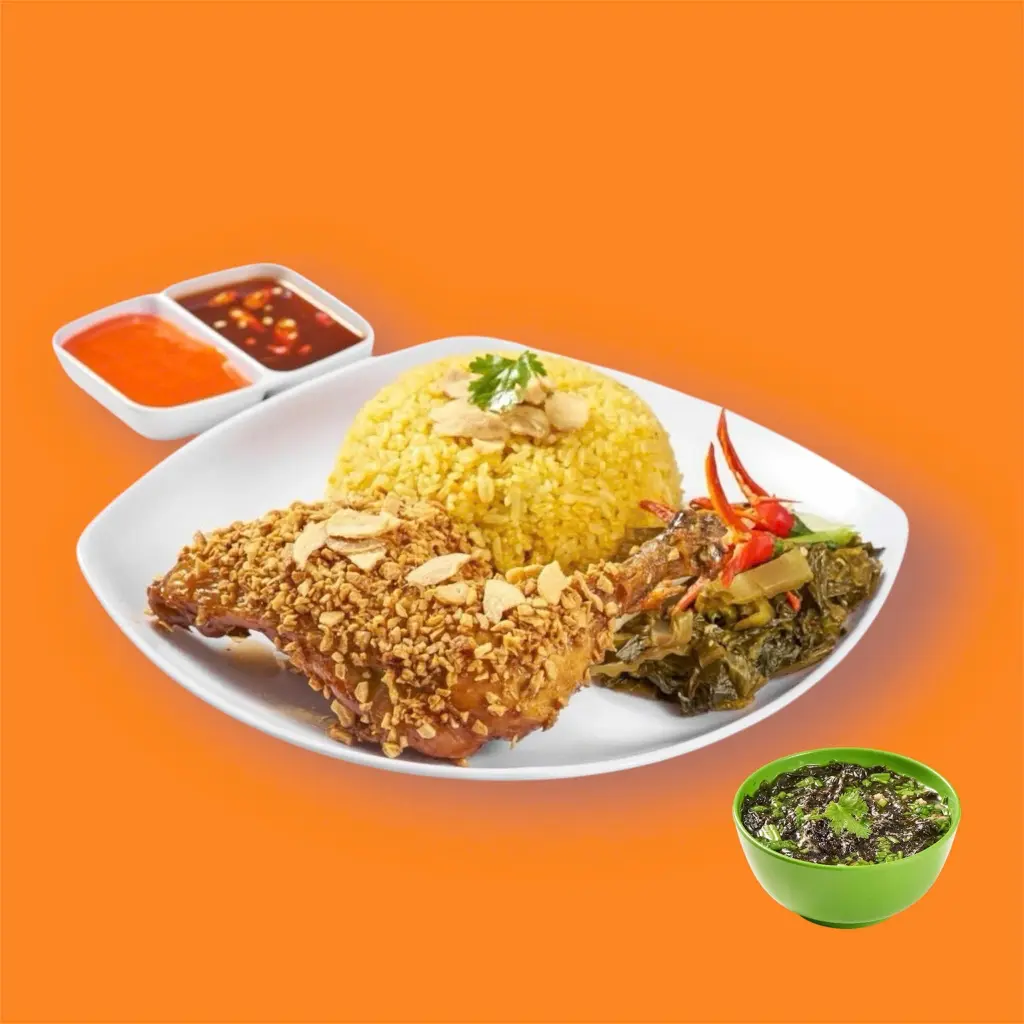 Hình ảnh Cơm gà góc tư sốt mắm cay - 01 sâm lạnh