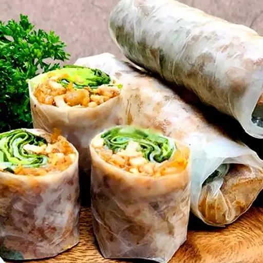Hình ảnh Gỏi cuốn bì kèm thịt ram cắt nhỏ