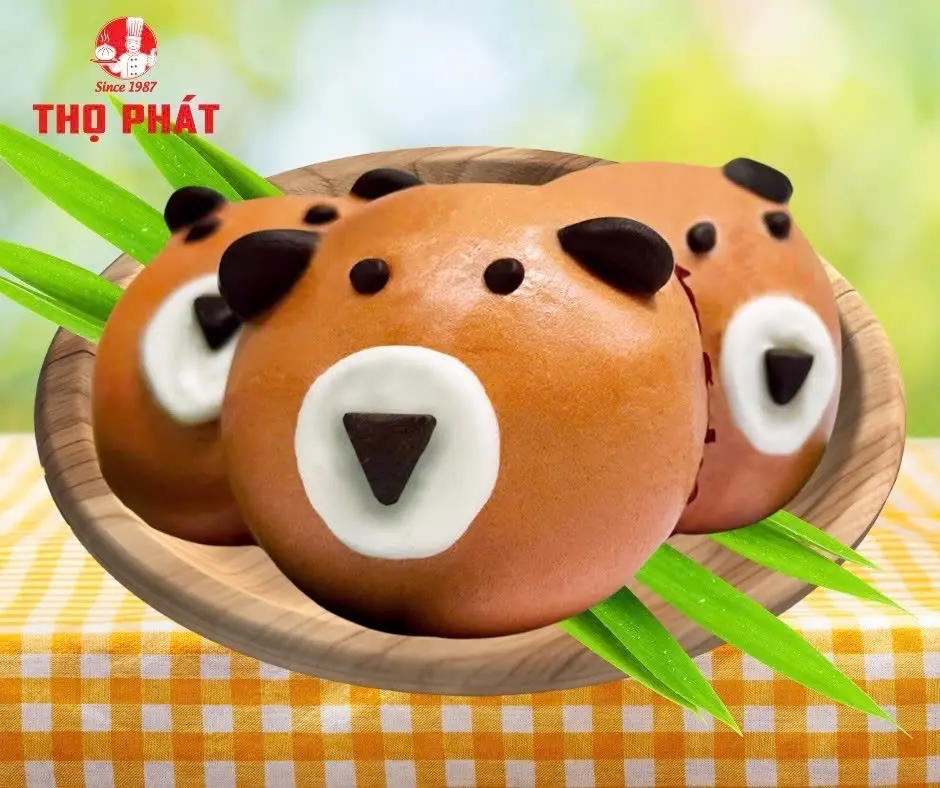 Hình ảnh Bánh Bao Gấu Socola 50g (Gói 4 cái)