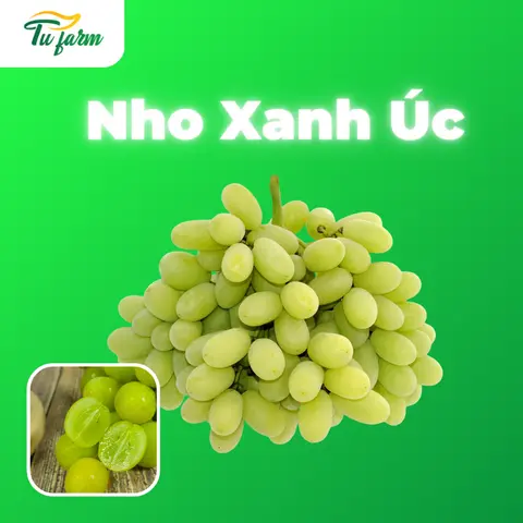 Hình ảnh Nho xanh Úc-Hộp 1kg
