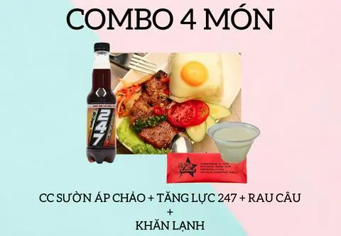 Hình ảnh CB Cơm suờn + 247 + Rau câu + Khăn lạnh
