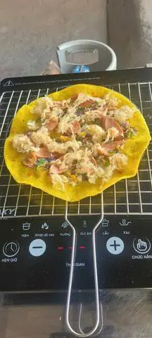 Hình ảnh bánh tráng nướng xúc xích + chà bông