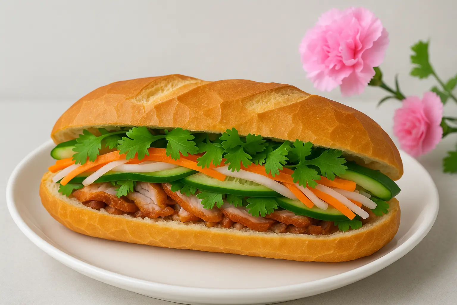Hình ảnh Bánh mì heo quay.