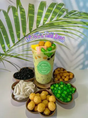 Hình ảnh Trà sữa Thái xanh full topping