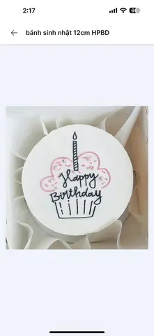 Hình ảnh bánh kem sinh nhật 12cm HPBD