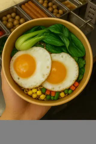 Hình ảnh Mì trộn trứng lòng đào 2 trứng