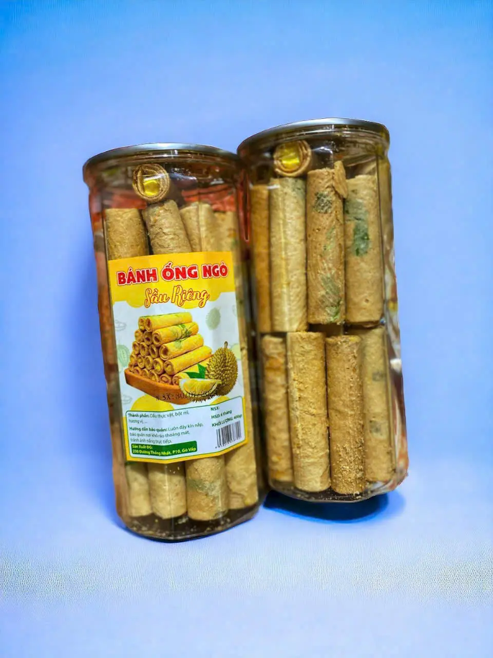 Hình ảnh Bánh Ống Ngò Sầu Riêng 350gr