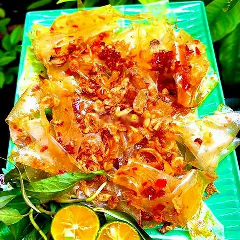 Hình ảnh Bánh tráng sate hành phi