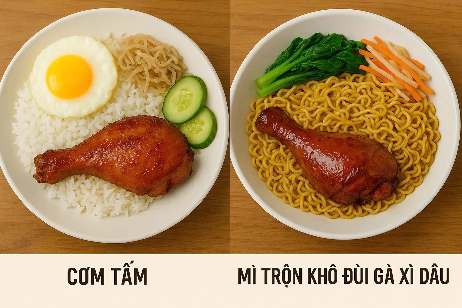 Hình ảnh Mì tươi trộn đùi gà xì dầu