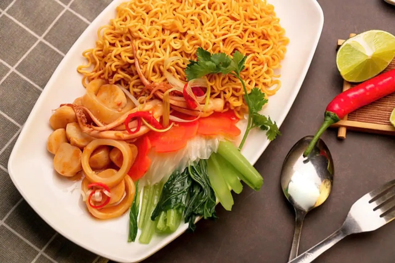Hình ảnh Mì - nui xào hải sản