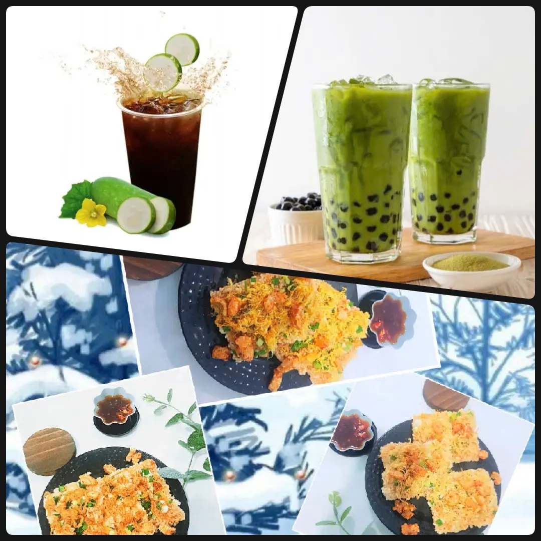 Hình ảnh Cơm Cháy Chà Bông 3m + Trà Bí Đao Hạt Chia/Trà Sữa Matcha