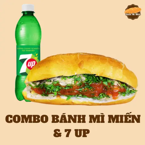 Hình ảnh Combo Bánh Mì Miến & 7 Up Vị Chanh