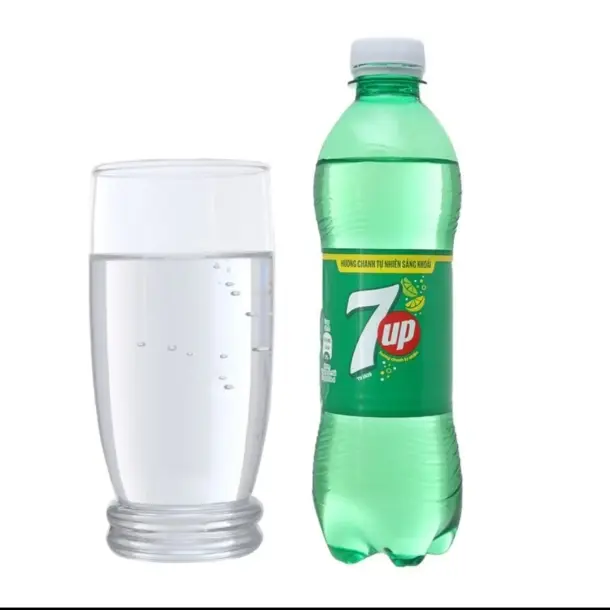 Hình ảnh 1 chai 7up + 1 ly đá