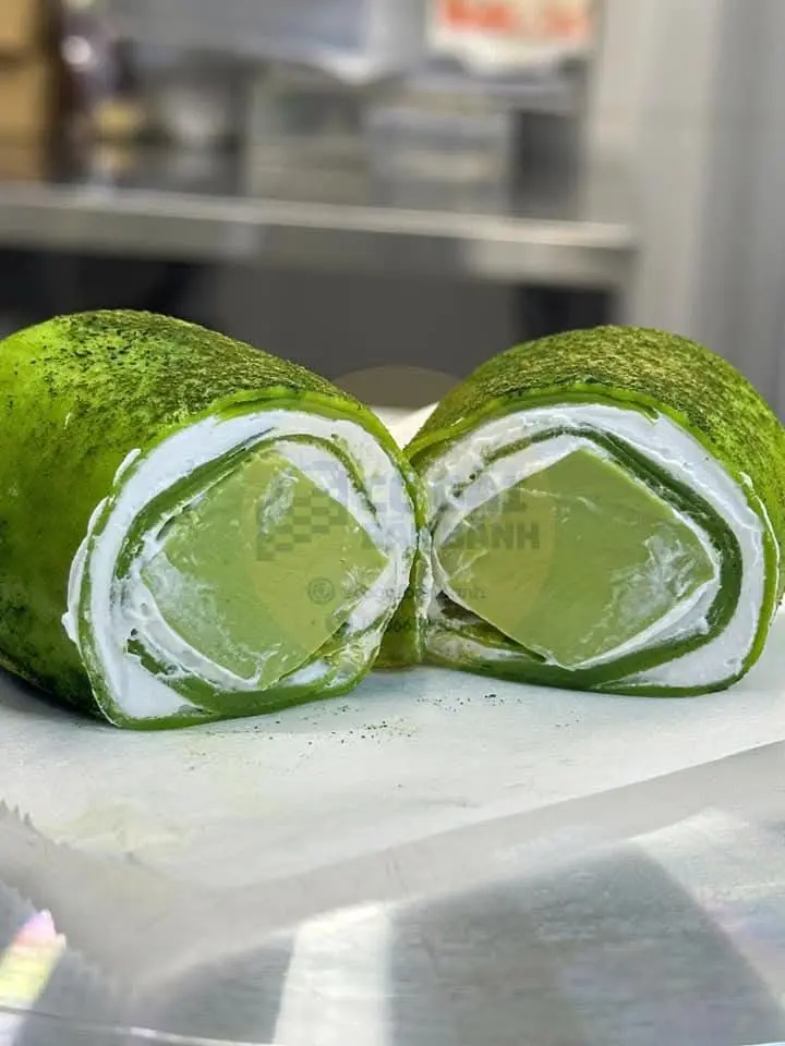 Hình ảnh Bánh crepe pudding matcha