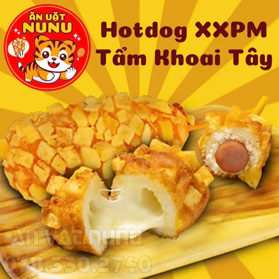 Hình ảnh Hotdog Xúc Xích Phô Mai Tẩm Khoai Tây