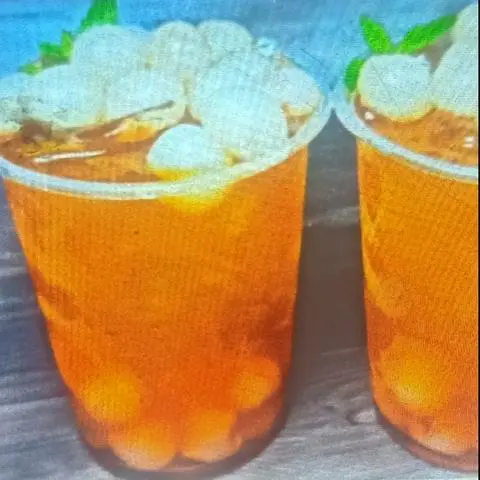 Hình ảnh trà nhãn+ topping nhãn tươi ly 750