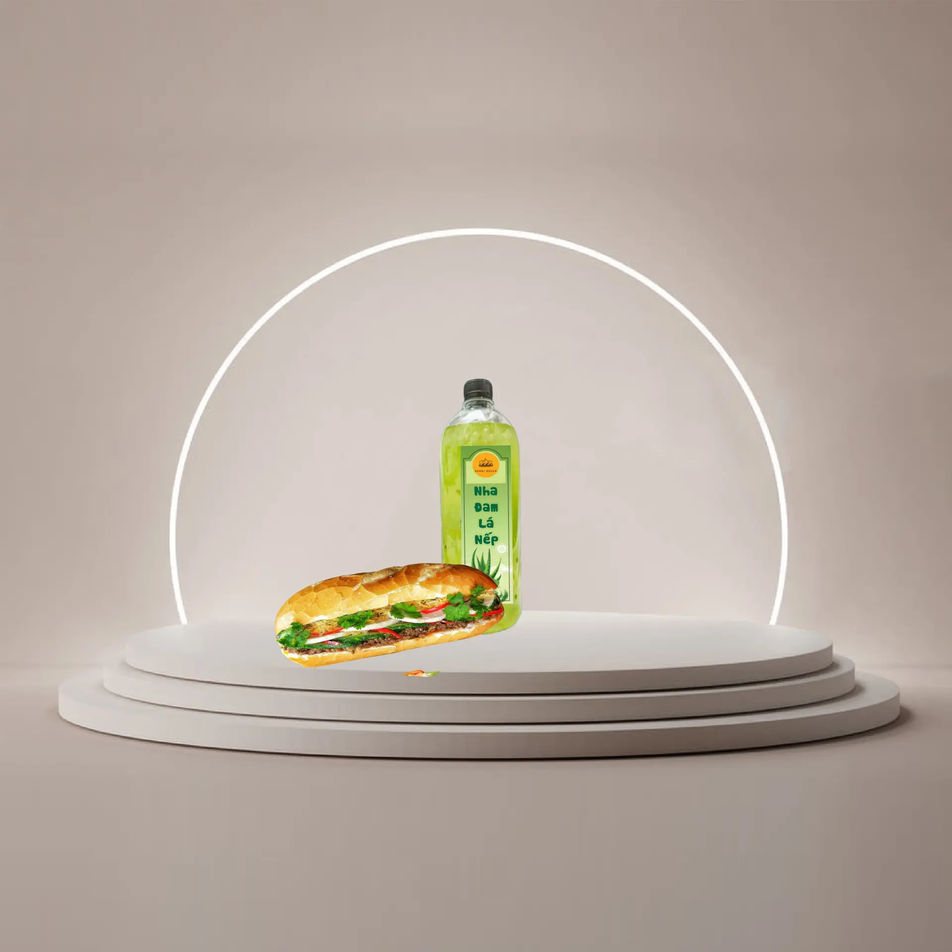 Hình ảnh Bánh mì truyền thống + Nha đam lá nếp hạt chia