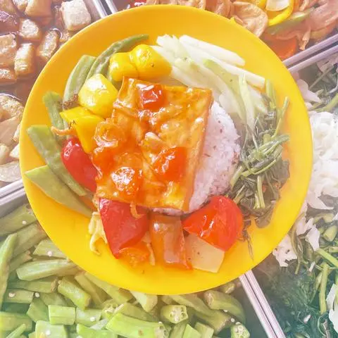 Hình ảnh Cơm chay đậu hủ sốt cà