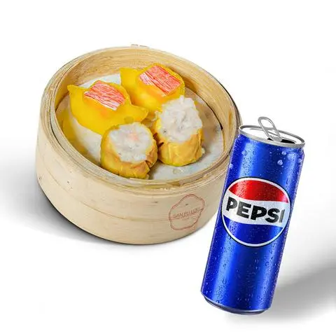 Hình ảnh Combo 3: Há Cảo Tôm, Thanh Cua (2 viên) & Xíu Mại Nấm, Hương Thịt Cua Trứng Cá (2 viên) + Pepsi