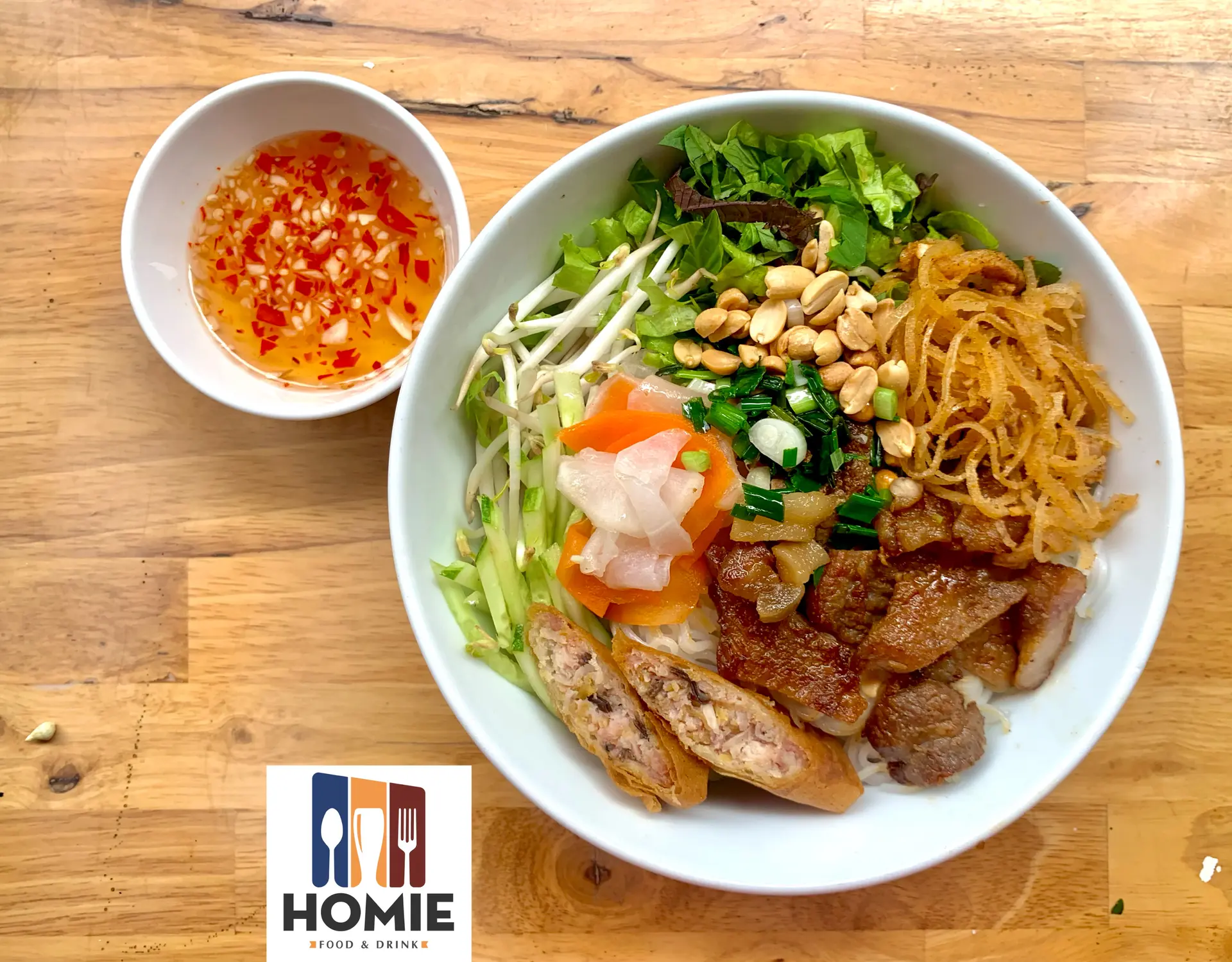 Hình ảnh Bún thịt nướng chả giò