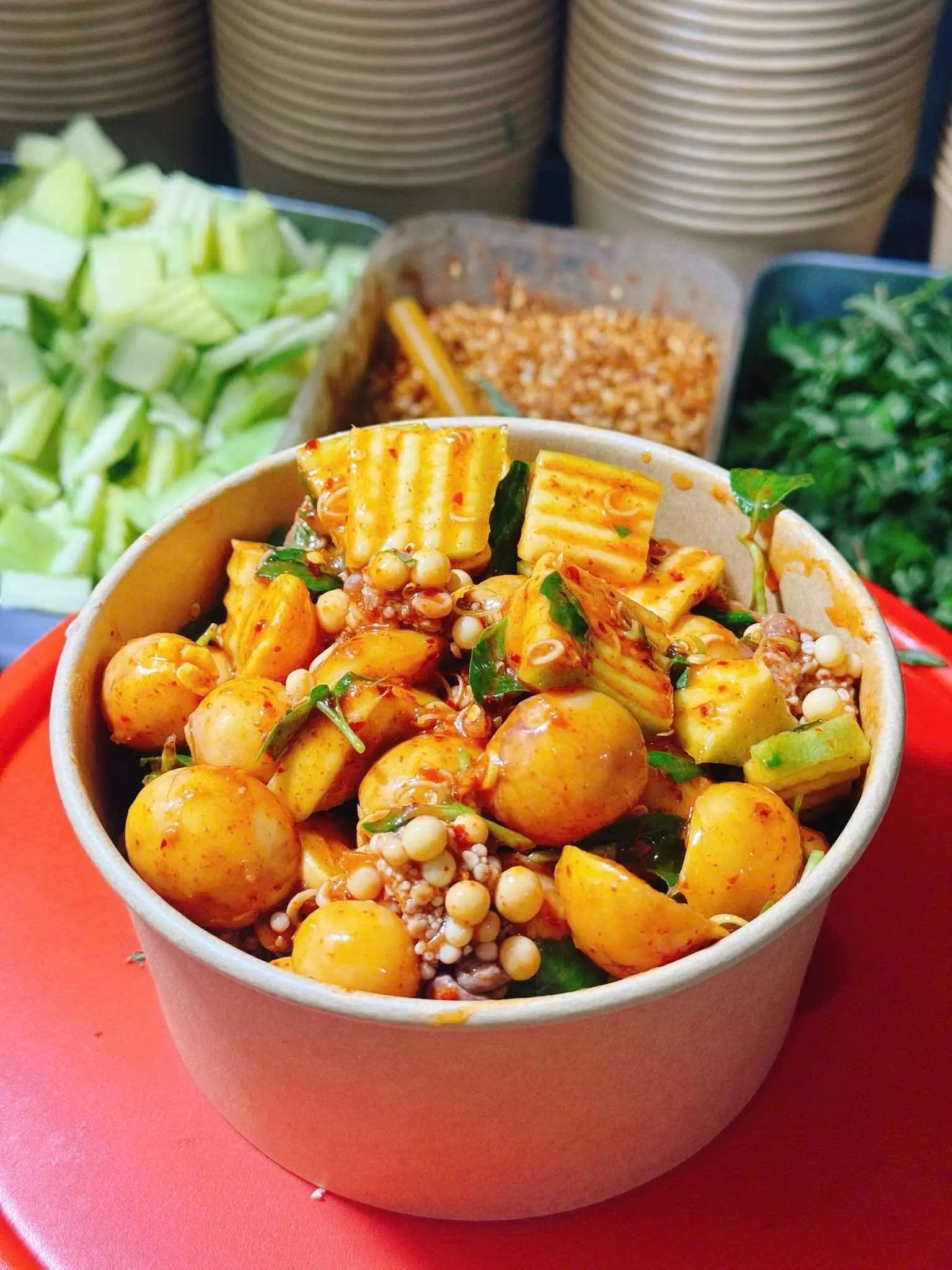 Hình ảnh Trứng lòng đào sốt thái ( nhỏ )