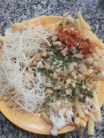Hình ảnh nui+bột chiên tóp mỡ 2 trứng 