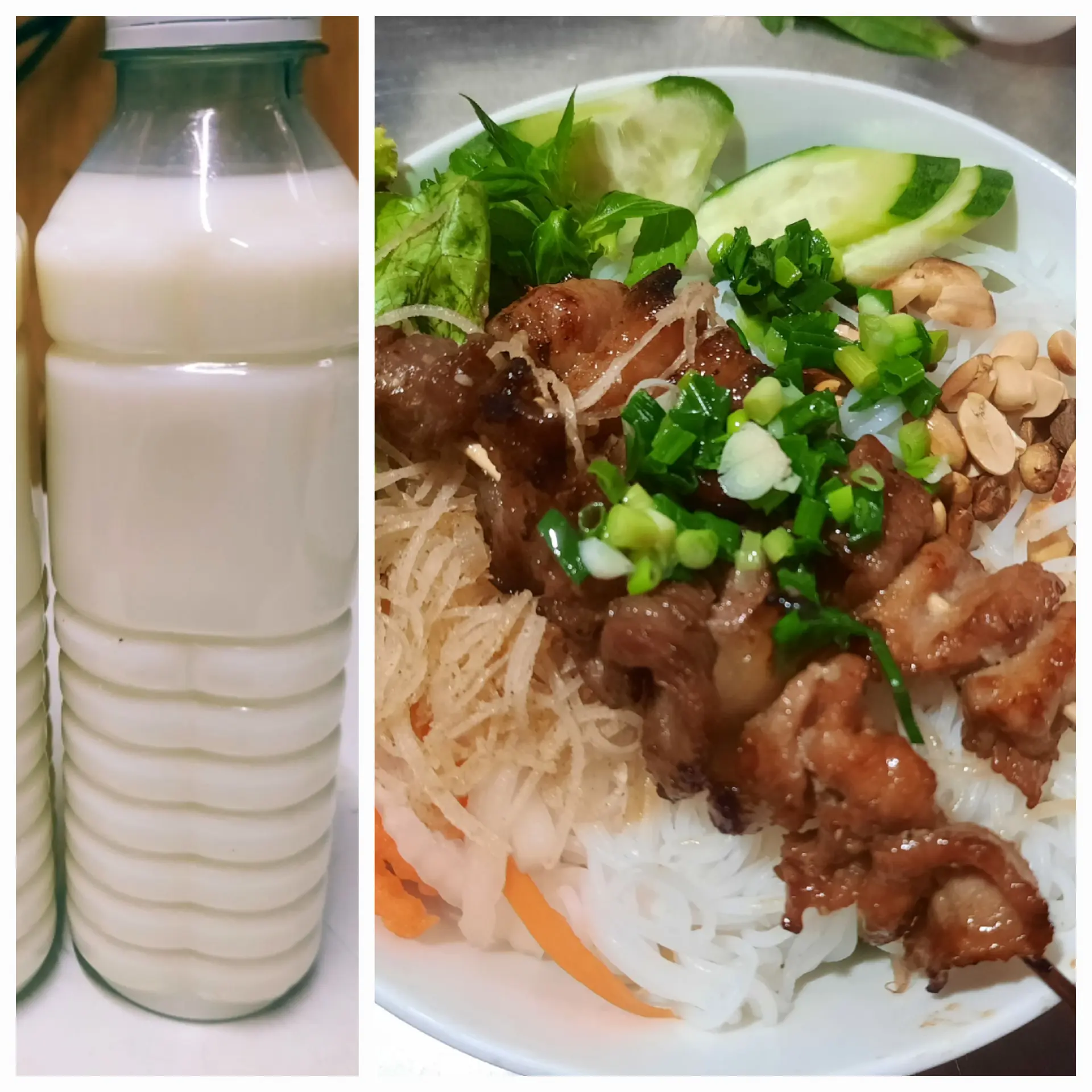 Hình ảnh Bún thịt nướng + sữa gạo 