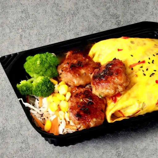 Hình ảnh Cơm Omurice Thịt Viên