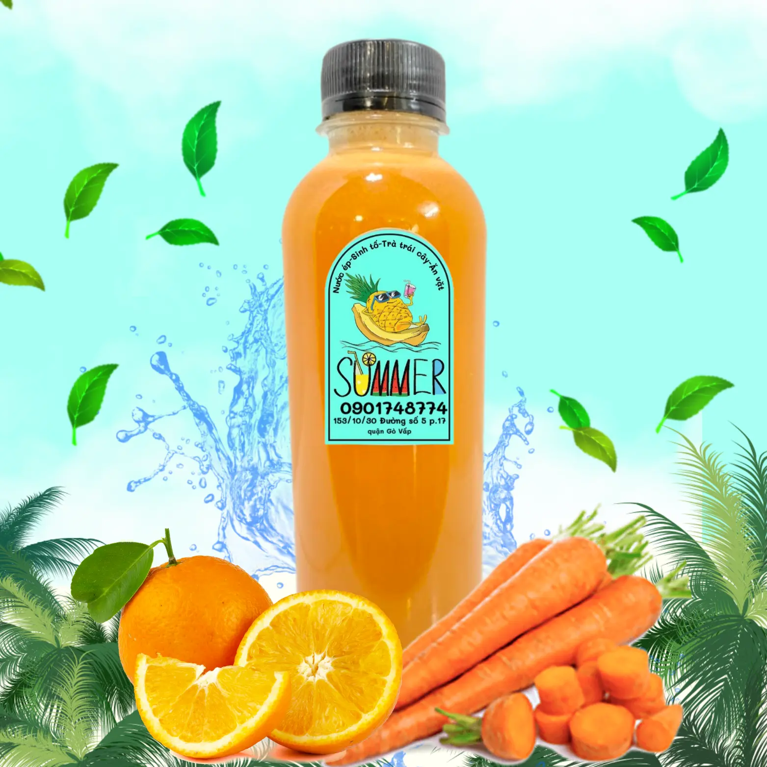 Hình ảnh Nước Ép Cam + Cà Rốt Chai 330ml 